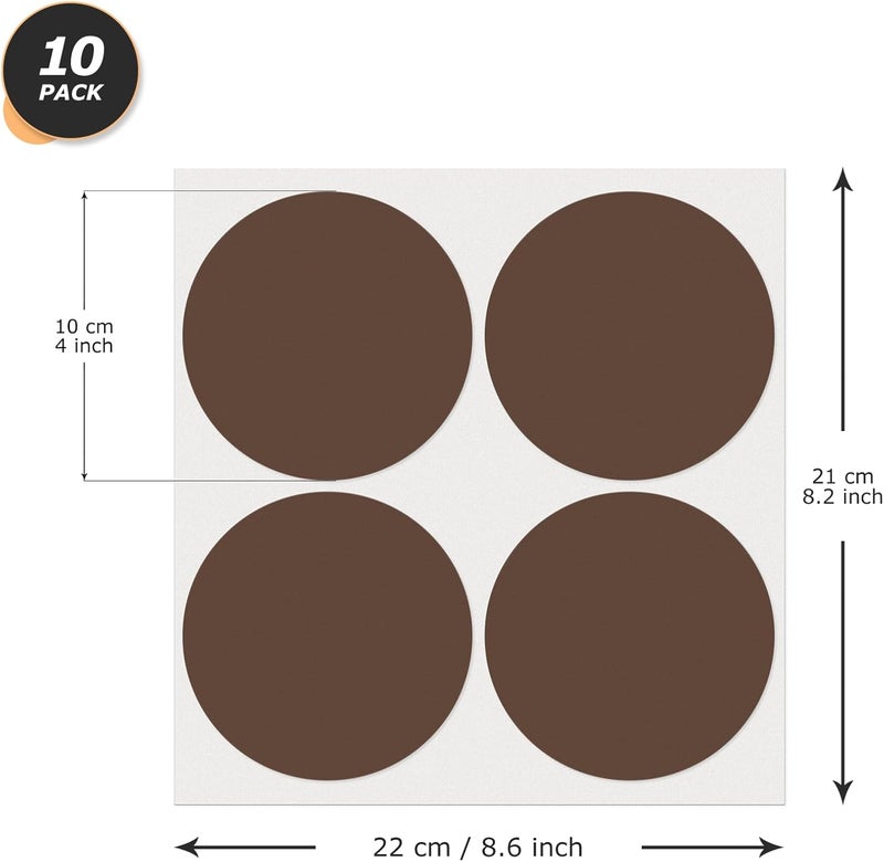 YIKIADA 40 PCS Dot Stickers 4" Round Labels Large Circle Color Coding Moving Decals Price Tags for Office Classroom Home Yard Sale Line up Brown - Image 2